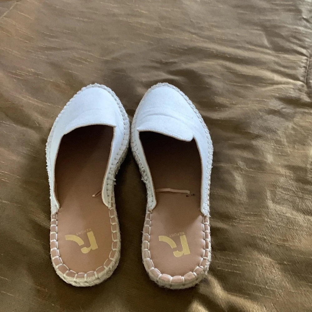 Worn‎ Once Report Espadrille Slides OFF White Canvas size 9 - Picture 4 of 6